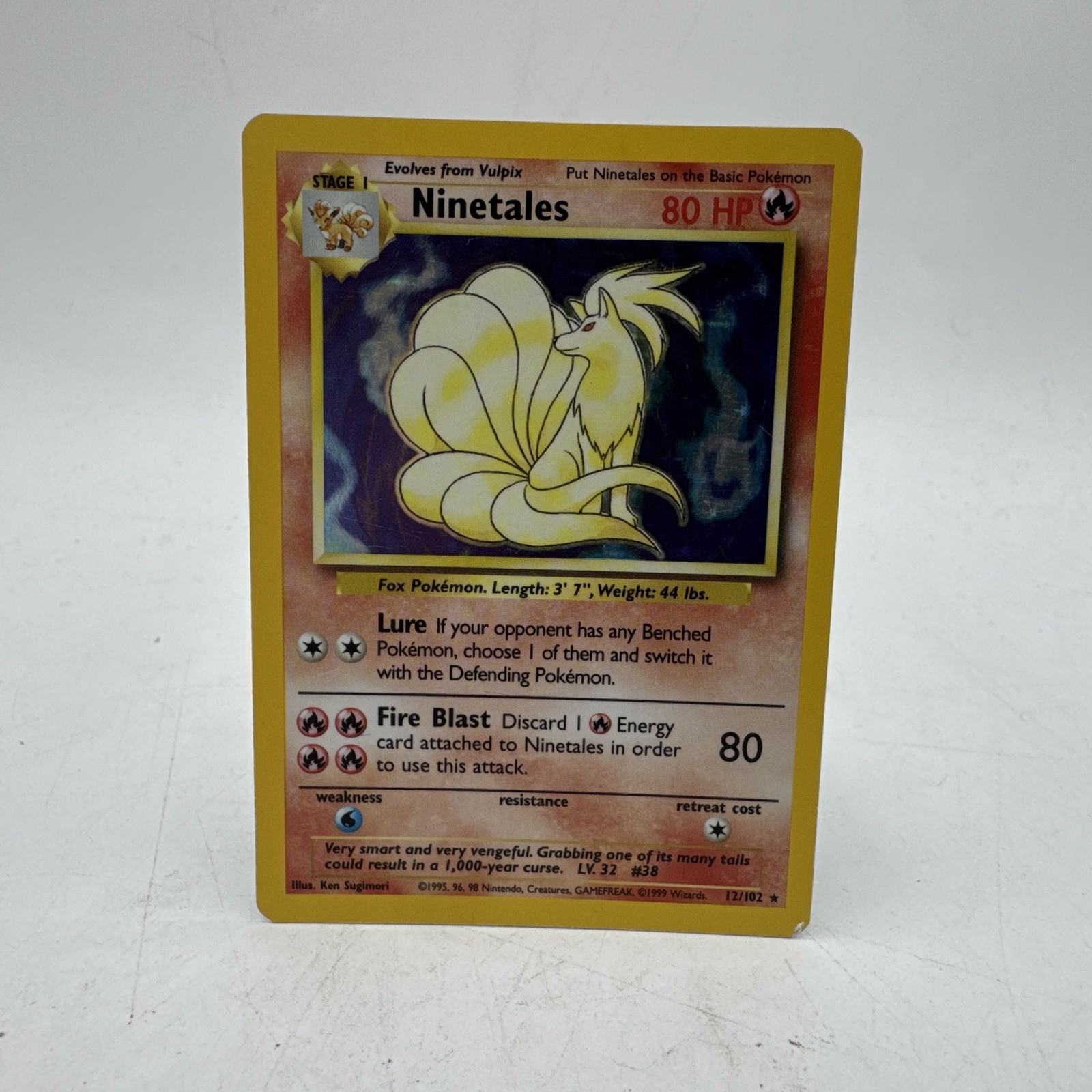 Ninetales Pokemon Card 12/102 Holo Rare Base Set Vintage Unlimited