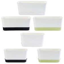 Window Box Planter Compact Attached Saucer for Balcony Patio Indoor Outdoor