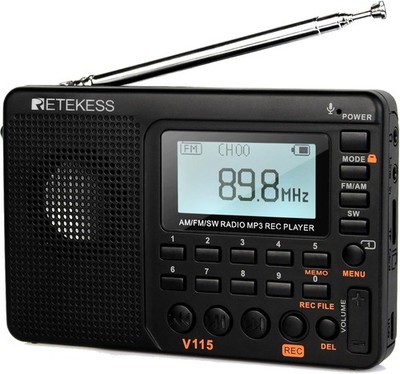 Retekess V115 Tragbares Digitales Radio,Petite Radio Rechargeable,Radio AM FM