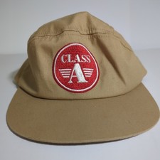 Tan 5 Panel Cap Class A embroidered Snap Back America's Legend made in USA