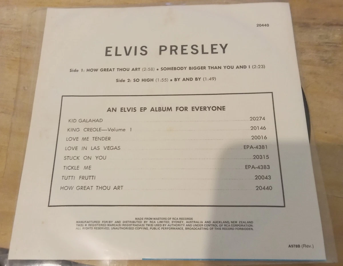 Elvis Presley-Elvis Sings How Great Thou Art-VINYL 7" EP in Plastic Sleeve