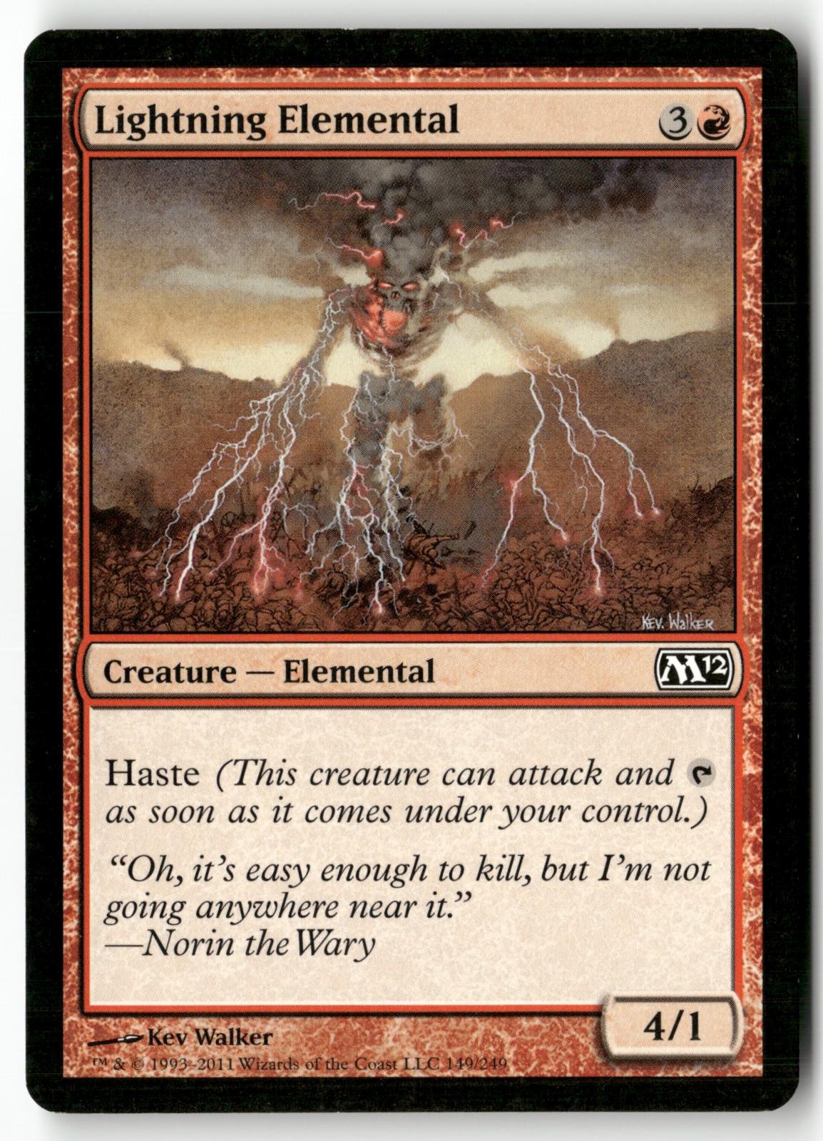 Lightning Elemental 149 Magic: The Gathering Magic 2012 (M12) 2011