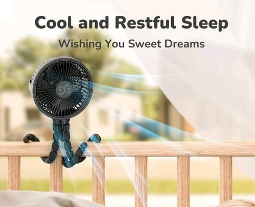 Rechargeble Travel Fan With Flexible Tripod, Adjustable - Picture 4 of 4