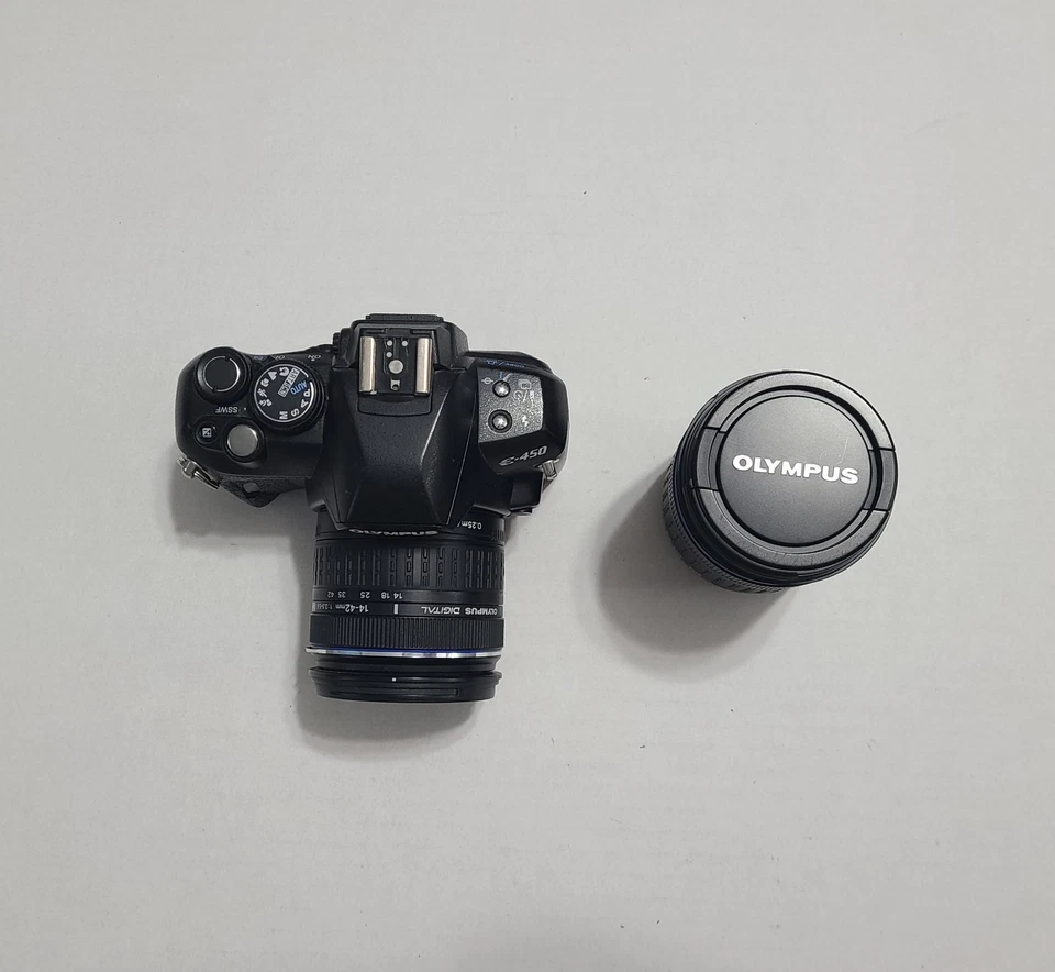 Cámara digital Olympus E-450 10 MP SLR con lente zoom ED de 14-42 mm y 40-150 mm con estuche Foto 2 de 4