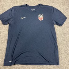 Nike USMNT Crest Legend Dri-Fit Soccer T-Shirt Navy Blue Men's Size L