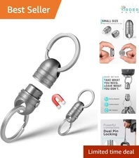 Titanium Keychain Quick Release Retractable Detachable Magnetic Secure Key Ri...