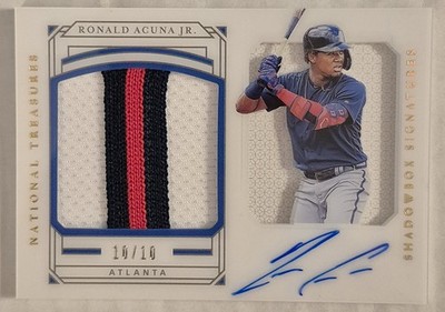 2019 National Treasures - Shadowbox Sigs. Ronald Acuña Jr. #SS-RA #10/10. RARE