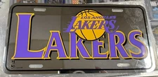 Los Angeles Lakers NBA Laser Cut Acrylic License Plate Tag on Thick ABS Back