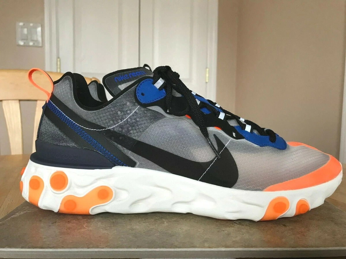 Mirar fijamente malicioso Australia NIKE REACT ELEMENT 87 MEN&#039;S SHOES AQ1090 004 SIZE 10.5 THUNDER BLUE  ORANGE | eBay