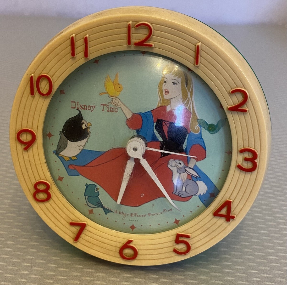 フラワーフェアリーズ 時計 Walt Disney Time 1957 SLEEPING BEAUTY Phinney Walker Windup Alarm