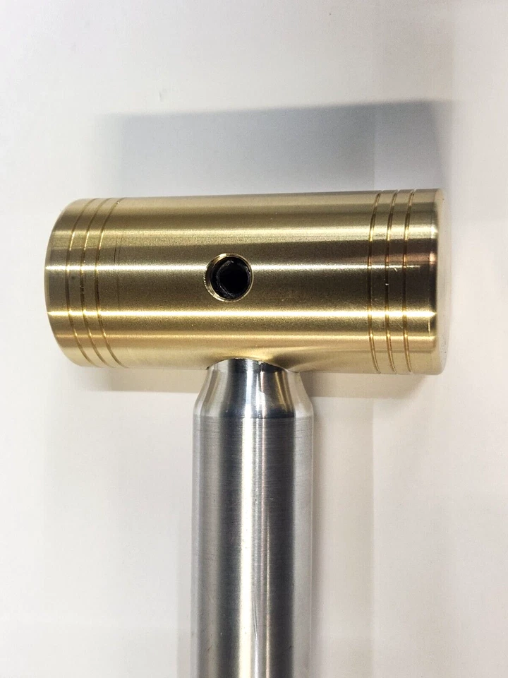1-1/2 LBS.  BRASS HAMMER KNURLED 1" ALUMINUM HANDLE * GREAT GRIP* MADE IN USA* - Image 2 of 4
