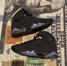 Air Jordan 7 Retro Ray Allen Big Kids 053 Black Purple Shoes Size 4 For Sale Online Ebay
