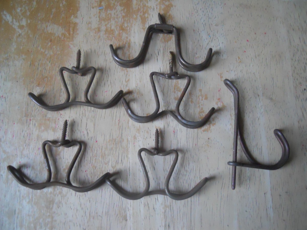Vintage Twisted Wire Hooks hat coat school house hangers