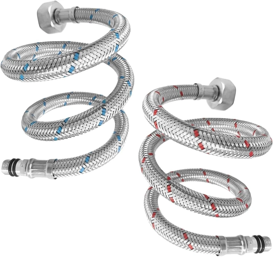 Wasserhahn Schlauch 2 Stück Armatur G3/8 X M10, Flexschlauch Verlängerung 80c... - Bild 3 von 4