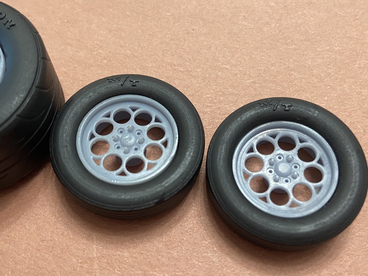 Unpainted Base Rims Drag Wheels 15x10 1/24 Scale Resin Drag Wheels With Cheater Slicks ...