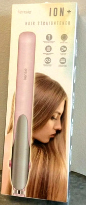 Kensie Hair Straightener ION + 1'' Ceramic Tourmaline Floating Plate Pink Gray