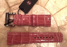 AUTHENTIC MICHELE LIGHT PINK 24MM ALLIGATOR WATCH BAND - 250 - NEW OLD STOCK