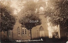 C54/ Senecaville Ohio Postcard Real Photo RPPC 1910 M.E. Church Building