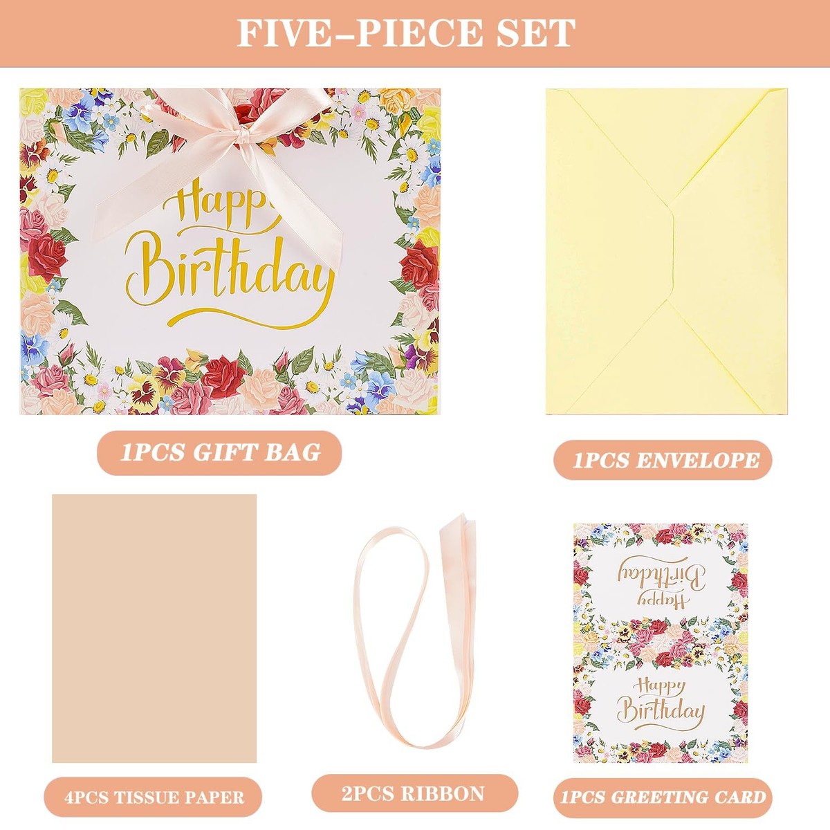 OAOCOLOR Birthday Gift Bag - 1 Piece Festive Party Favor Bag For Presents & Goodies - View #5