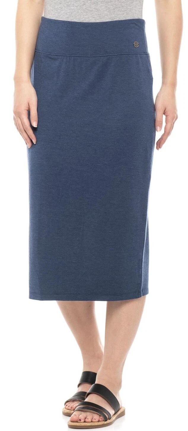 Medium NWT Women's Life Is Good Darkest Blue Supreme Midi Skirt