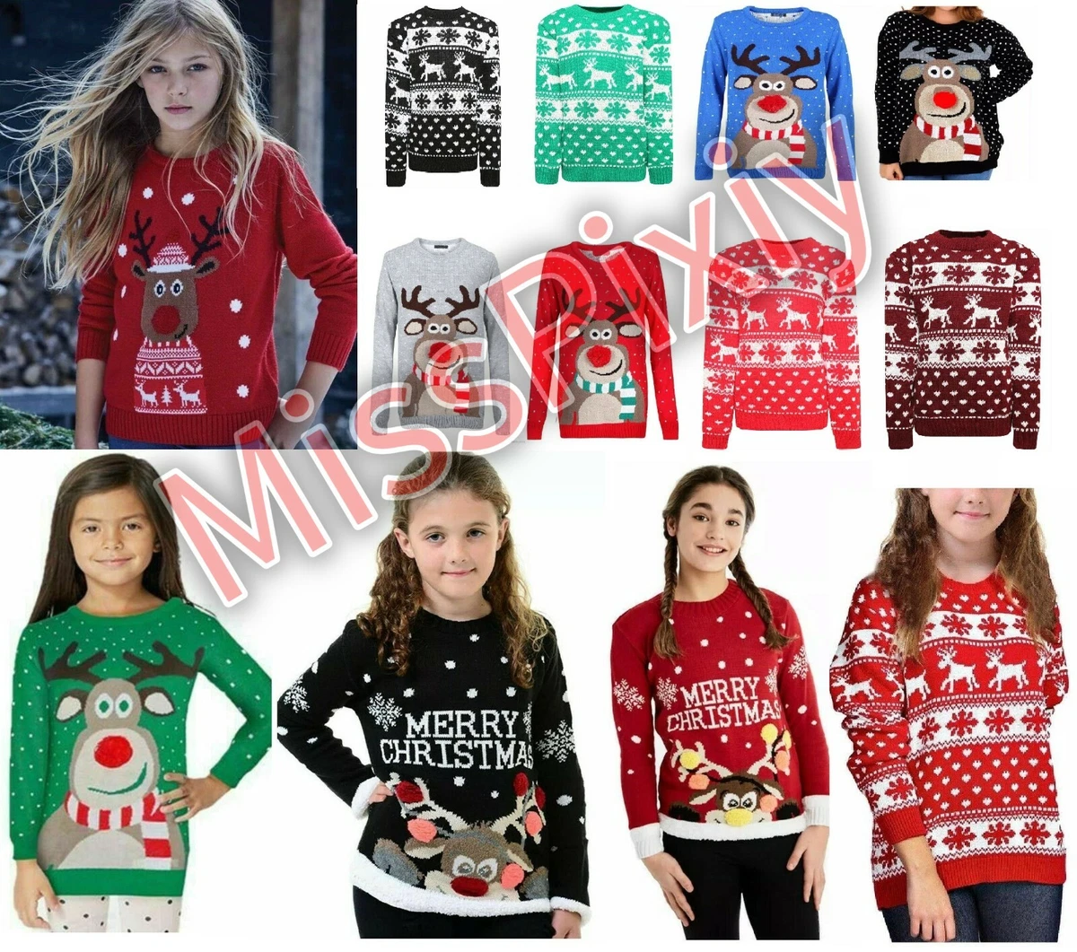 Kids christmas hotsell jumpers girls