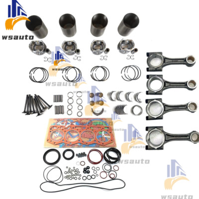 Rebuild Kit+connecting rod For Mitsubishi 4D35 4D35T Engine FE639 FG639 Truck
