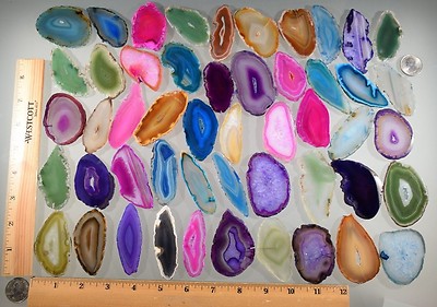 Agate Geode Slab Lot of 10 Quartz Polished Both Sides Geode Slice Medium Lot #2