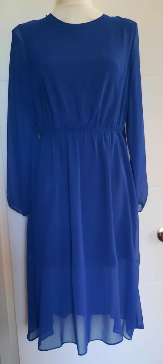 Wallis Women Royal blue Wedding Summer Midi Work Ladies Dress Size 8 10 12 14 16