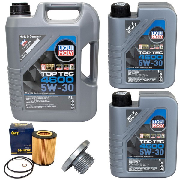 MotoröL Set 4600 5W-30 Liqui Moly 7 Liter + ÖLfilter + Schraube FüR BMW 3Er X5-image
