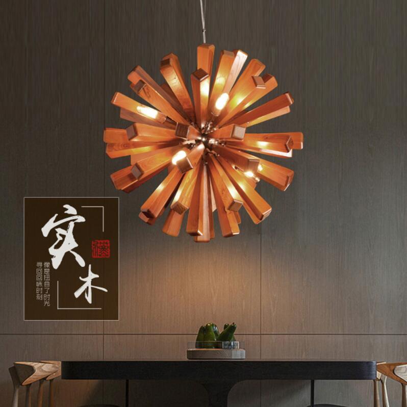 New Modern Wooden Flower Ceiling Chandelier Pendant Lamp Lighting Fixture  DIY