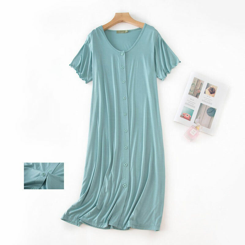 Cotton Nightgowns for Women Casual Night Shirts for Women Sleepwear Women's  Short Sleeve Shirts 
