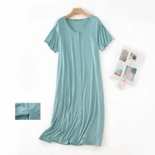 Casual Nights Women's Modal Cotton Short Sleeve Nightgown Sleep Shirt Dress Gown