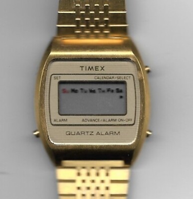 Vintage Mens Timex Chrono Alarm First Generation Gold Quartz Watch 80's  UNTESTED