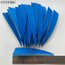 50PCS 4 Inch Sky Blue Shield Vanes Fletches Fletching Feathers RW LW