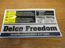 Delco Freedom 731 Battery Decal Set. Mid 80s Through 90s Ac Delco Remy Replica Delco Freedom 731 Battery Decal Set. Mid 80s Through 90s Ac Delco Remy Replica