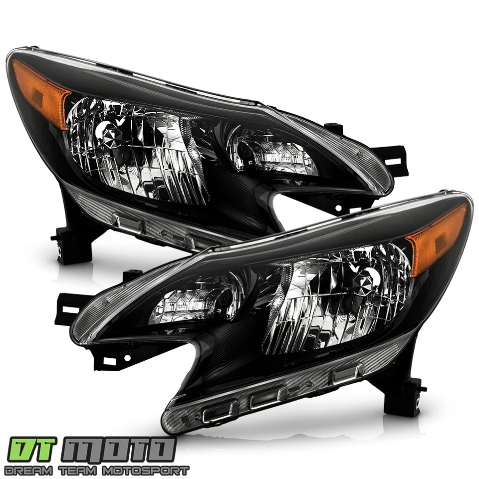 Par de faros negros izquierda+derecha para Nissan Versa Note 2014 2015 2016 Foto 2 de 4