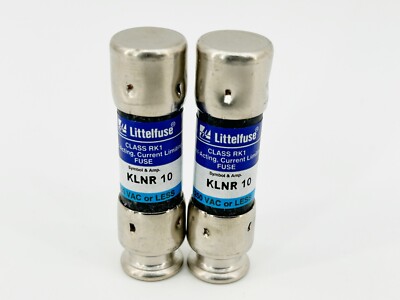 New Lot of 2 Littelfuse KLNR-10 Fast Acting Current Limiting Fuse 10A 250V RK1