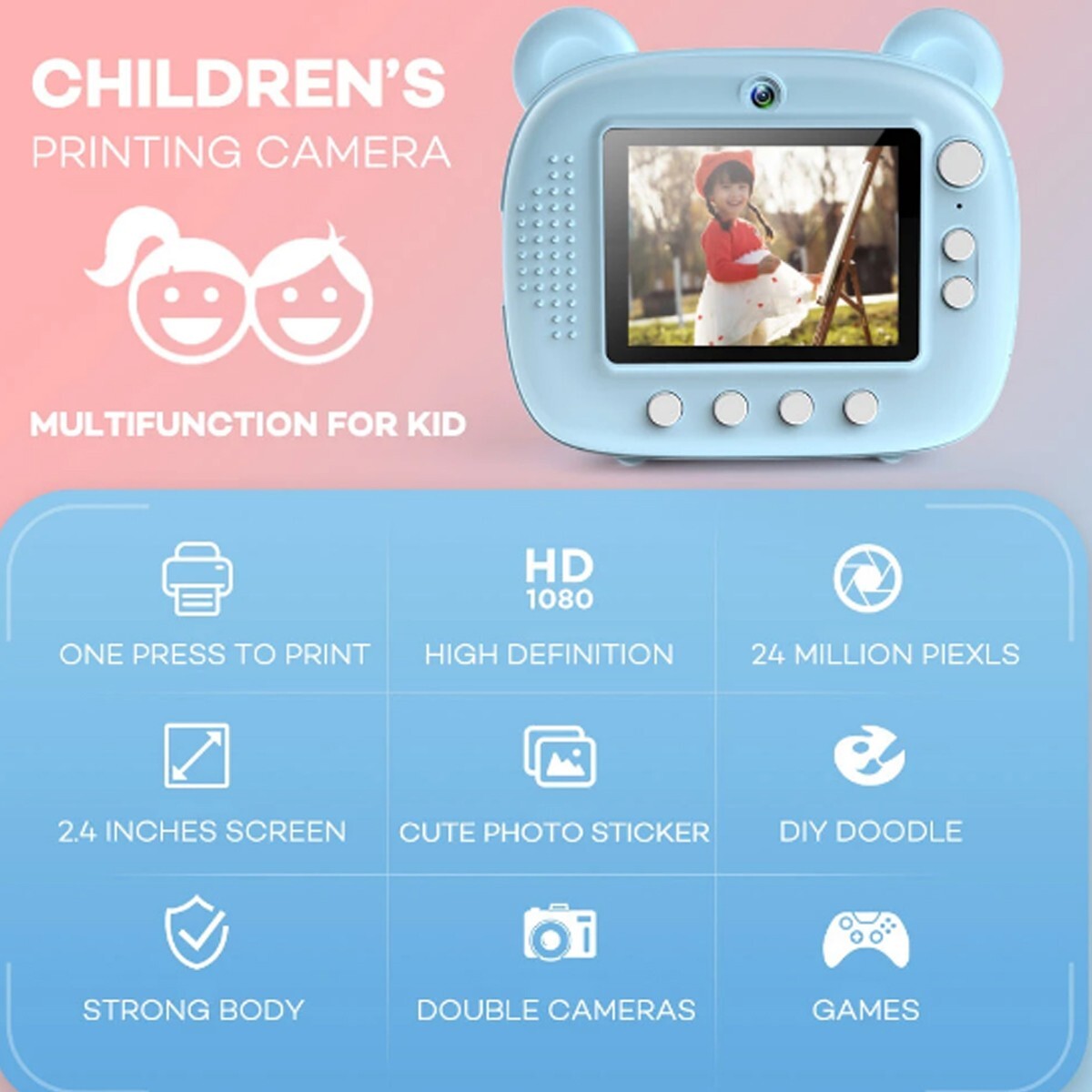 Carta Termica Per Fotocamere Bambini - 12 Rotoli, 57x500mm, Senza BPA, Per Stampa Istantanea