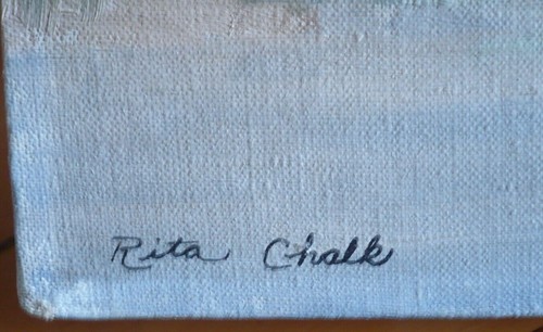 RITA CHALK LUMINOUS OIL IMPRESSIONIST MOODY VINTAGE CREEK RIVER LANDSCAPE SIGNED - Picture 11 of 12