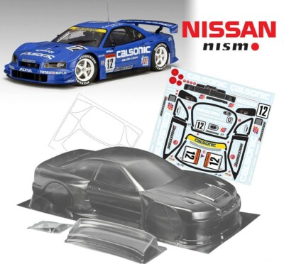 Tamiya Calsonic Skyline 1/10 RCカー ボディ 1:10 RC Clear Body Calsonic Nissan GTR R34 + Calsonic Decals suit