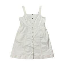 Madewell White Denim Button Up Tank Sundress Women's 12 Minimalist Clean Girl