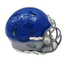 Robert Mathis Signed Indianapolis Colts Speed Custom Fade NFL Mini Helmet