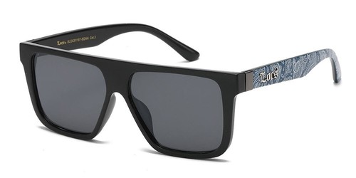 LOCS Sunglasses Bandana Printed Legs Retro Flat Top Plastic Frame Dark Lens Men. - Picture 6 of 9