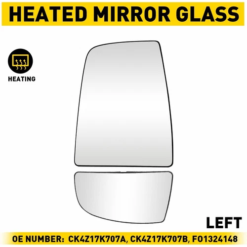 Mirror Glass Upper/Lower Driver Side Left LH for Ford Transit Van 150 250 350 HD
