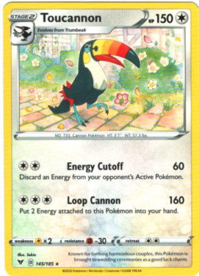 Toucannon 145/185 - Rare - Vivid Voltage Pokemon TCG Regular