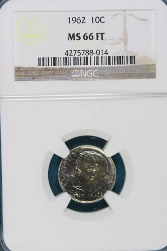 1962 P NGC MS66 FULL TORCH Roosevelt Dime!! #B49571