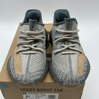 Size 6.5 - adidas Yeezy Boost 350 V2 Low Israfil Blue Yellow Grey 