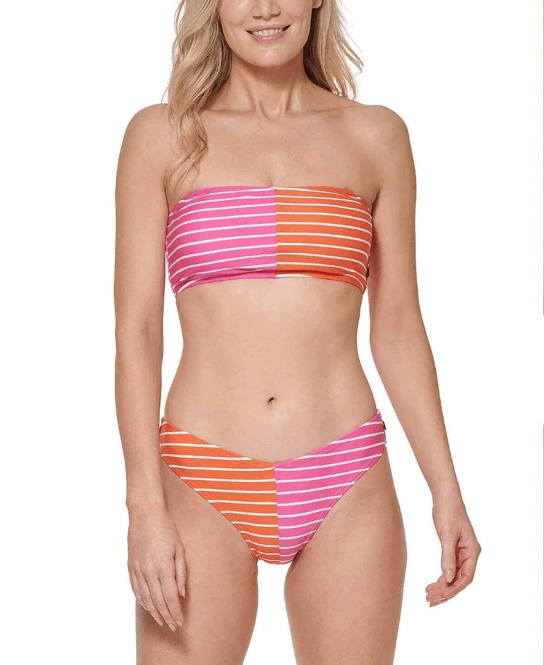 Pantalones de bikini Tommy Hilfiger para mujer rosa naranja corte en V - L - rosa Foto 3 de 4
