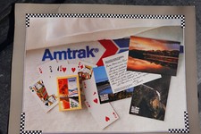 Vintage 1990s Amtrak Cafe Sign double sided Railfone info/ Lounge car food items