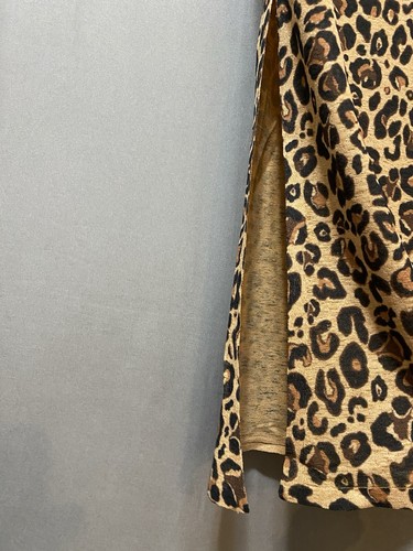 NUEVO CON ETIQUETAS ZARA Mujeres Sin Mangas Cuello Barco Abertura Lateral Largo Tejido Top Talla S Marrón Leopardo - Imagen 11 de 15